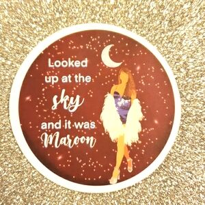 10/$10 Taylor Swift MIDNIGHTS Waterproof Sticker Maroon
